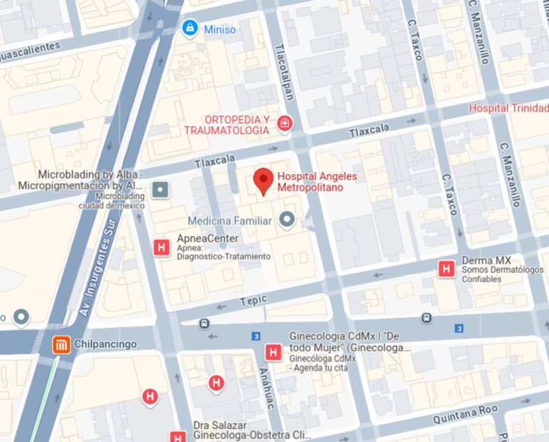 Ubicación del Hospital Ángeles Metropolitano