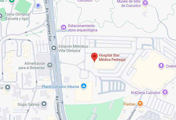 Ubicación del Hospital Star Médica Pedregal